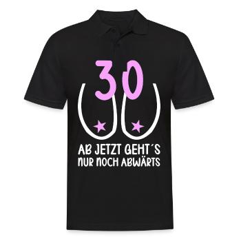 30 Jahre Schwerkraft es geht abwärts 30 Jahre 30. - Männer Poloshirt - Schwarz - Vorne - Kai (181cm)