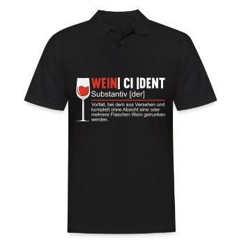 Weincident Substantiv Wein Rotwein Weißwein - Männer Poloshirt - Schwarz - Vorne - Kai (181cm)