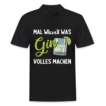Gin Mal wieder was Ginvolles machen Gin - Männer Poloshirt - Schwarz - Vorne - Kai (181cm)