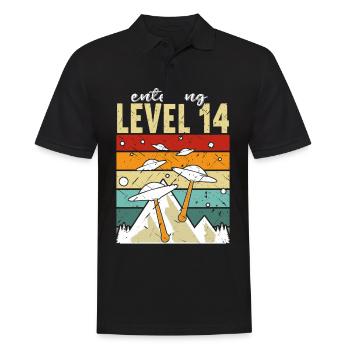 Level 14 Gaming Controller 14th Birthday - Men's Polo Shirt - black - Front - Kai (181cm)