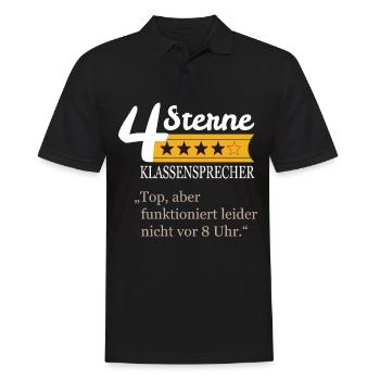 Klassensprecher - Männer Poloshirt - Schwarz - Vorne - Kai (181cm)