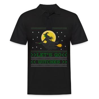 Sorcière Avec le bealon Ugly Halloween 2021 Femmes Lets Go - Polo Homme - noir - Devant - Kai (181cm)