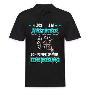 Ich bin Apotheker ich finde immer eine Lösung - Männer Poloshirt - Schwarz - Vorne - Kai (181cm)