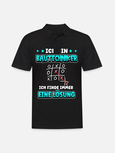 Ich bin Bautechniker ich finde immer eine Lösung - Männer Poloshirt - Schwarz