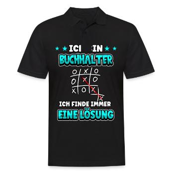 Ich bin Buchhalter ich finde immer eine Lösung - Männer Poloshirt - Schwarz - Vorne - Kai (181cm)