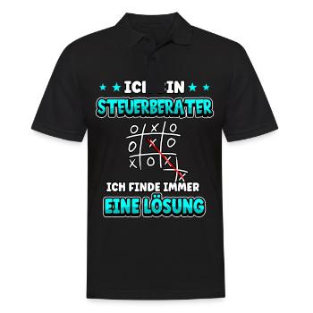 Ich bin Steuerberater ich finde immer eine Lösung - Männer Poloshirt - Schwarz - Vorne - Kai (181cm)