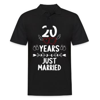 20 ans 20 Yaers just married 20 ans de mariage - Polo Homme - noir - Devant - Kai (181cm)