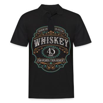 45 Jahre verheirtatet Whiskey 45. Hochzeitstag - Männer Poloshirt - Schwarz - Vorne - Kai (181cm)