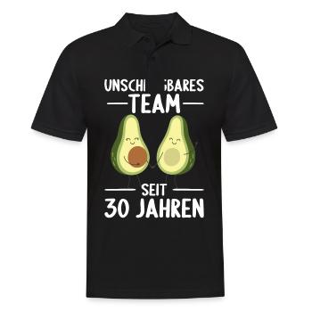 30 Jahre verheiratet Avocado 30. Hochzeitstag - Männer Poloshirt - Schwarz - Vorne - Kai (181cm)