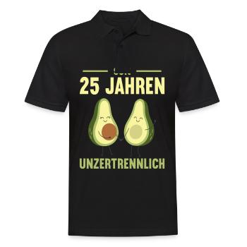 25 Jahre Silberhochzeit Avocado 25. Hochzeitstag - Männer Poloshirt - Schwarz - Vorne - Kai (181cm)