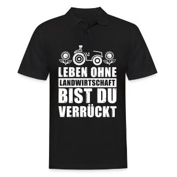 Landwirt Bauer Landwirtschaft - Männer Poloshirt - Schwarz - Vorne - Kai (181cm)