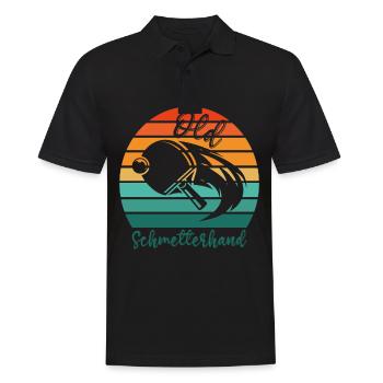 Tischtennis Retro Spieler Old Schmetterhand - Männer Poloshirt - Schwarz - Vorne - Kai (181cm)