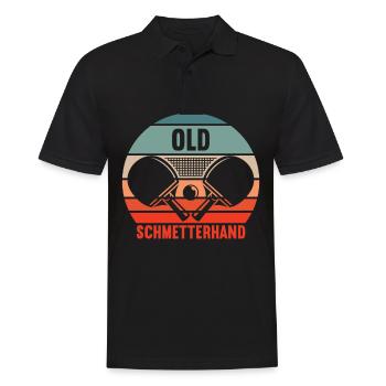 Tischtennis Retro Spieler Old Schmetterhand - Männer Poloshirt - Schwarz - Vorne - Kai (181cm)