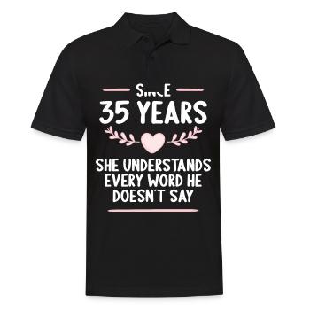 35 years married 35th wedding anniversary - Men's Polo Shirt - black - Front - Kai (181cm)