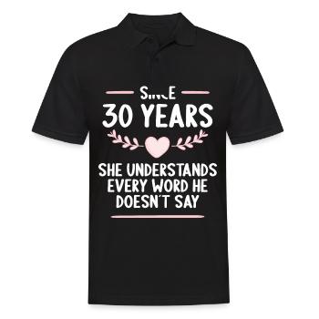 30 years married 30th wedding anniversary - Men's Polo Shirt - black - Front - Kai (181cm)