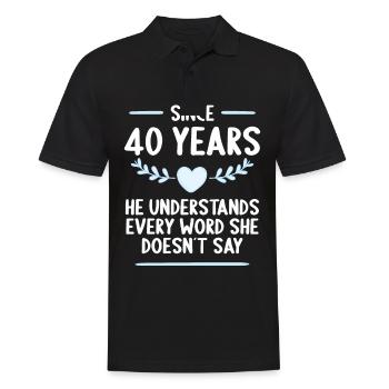 40 years married 40th wedding anniversary - Men's Polo Shirt - black - Front - Kai (181cm)
