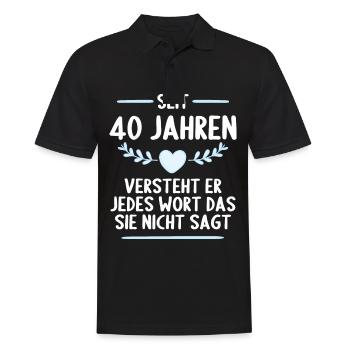 40 Jahre verheirtatet 40. Hochzeitstag - Männer Poloshirt - Schwarz - Vorne - Kai (181cm)