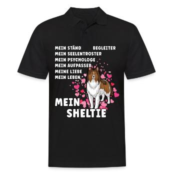 Mein Sheltie Hundehalter Hundeliebhaber - Männer Poloshirt - Schwarz - Vorne - Kai (181cm)