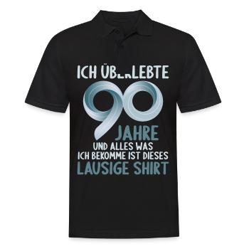 90 Jahre Alter 90. Geburtstag lausiges Shirt - Männer Poloshirt - Schwarz - Vorne - Kai (181cm)
