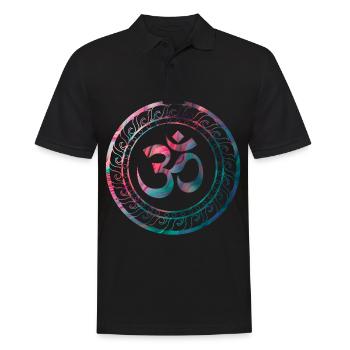Om Ohm Aum Buddhism Symbol Yoga Sanskrit - Männer Poloshirt - Schwarz - Vorne - Kai (181cm)