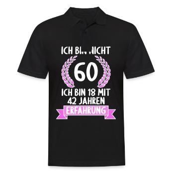 60 Jahre alt 60 Jährige 60 Jähriger 60. Geburtstag - Männer Poloshirt - Schwarz - Vorne - Kai (181cm)