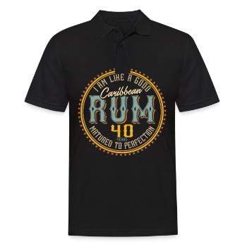 40. Geburtstag 40 Jahre Ich bin wie guter Rum - Männer Poloshirt - Schwarz - Vorne - Kai (181cm)