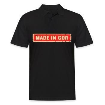 RDA Allemagne de l’Est Made in GDR Ossi - Polo Homme - noir - Devant - Kai (181cm)