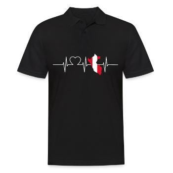 Peru Herzschlag Flagge Vintage Peru - Männer Poloshirt - Schwarz - Vorne - Kai (181cm)