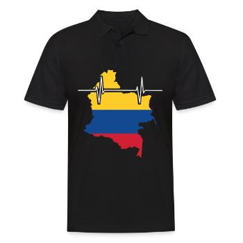 Colombie Drapeau de battements de cœur Vintage Colombie - Polo Homme - noir - Devant - Kai (181cm)
