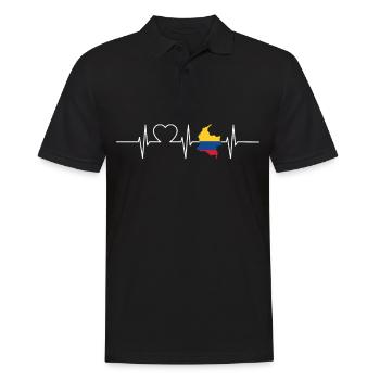 Colombie Drapeau de battements de cœur Vintage Colombie - Polo Homme - noir - Devant - Kai (181cm)