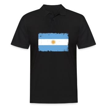 Argentinien Herzschlag Flagge Vintage Argentinien - Männer Poloshirt - Schwarz - Vorne - Kai (181cm)