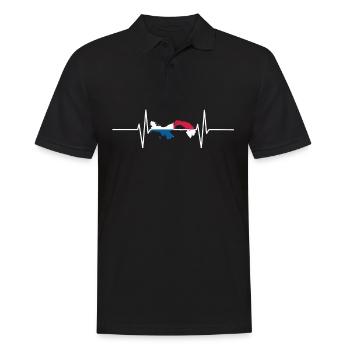 Panama Herzschlag Flagge Vintage Panama - Männer Poloshirt - Schwarz - Vorne - Kai (181cm)