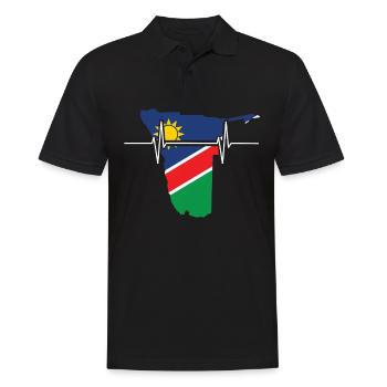 Namibia Herzschlag Flagge Vintage Namibia - Männer Poloshirt - Schwarz - Vorne - Kai (181cm)