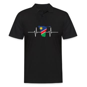 Namibia Herzschlag Flagge Vintage Namibia - Männer Poloshirt - Schwarz - Vorne - Kai (181cm)