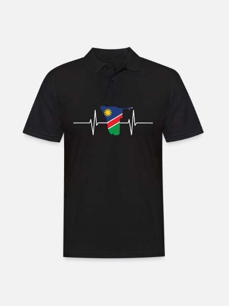 Namibia Herzschlag Flagge Vintage Namibia - Männer Poloshirt - Schwarz