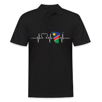 Namibia Herzschlag Flagge Vintage Namibia - Männer Poloshirt - Schwarz - Vorne - Kai (181cm)