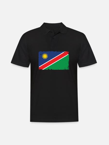 Namibia Herzschlag Flagge Vintage Namibia - Männer Poloshirt - Schwarz