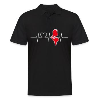Tunisie Herzschlag Flagge Vintage Tunisie - Polo Homme - noir - Devant - Kai (181cm)