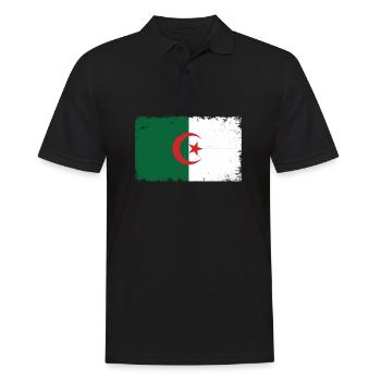 Algérie Battements de cœur Drapeau Algérie vintage - Polo Homme - noir - Devant - Kai (181cm)