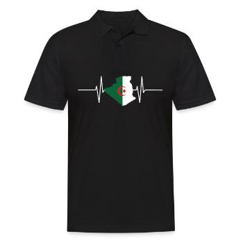 Algérie Battements de cœur Drapeau Algérie vintage - Polo Homme - noir - Devant - Kai (181cm)