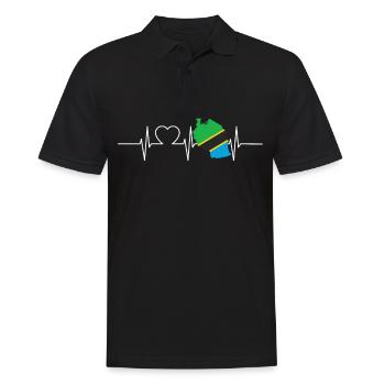 Tanzanie Drapeau de battements de cœur Vintage Tanzanie - Polo Homme - noir - Devant - Kai (181cm)