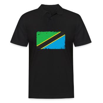 Tanzanie Drapeau de battements de cœur Vintage Tanzanie - Polo Homme - noir - Devant - Kai (181cm)