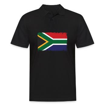 Süd Afrika Herzschlag Flagge Vintage Süd Afrika - Männer Poloshirt - Schwarz - Vorne - Kai (181cm)