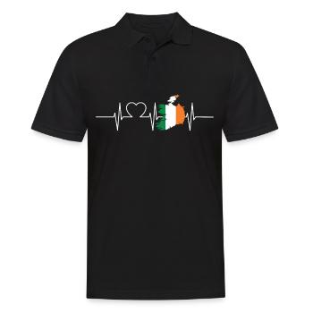 Irlande Herzschlag Flagge Vintage Irlande - Polo Homme - noir - Devant - Kai (181cm)