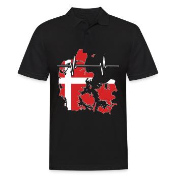 Danemark Herzschlag Flagge Vintage Danemark - Polo Homme - noir - Devant - Kai (181cm)
