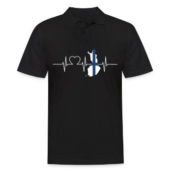 Finlande Herzschlag Flagge Vintage Finlande - Polo Homme - noir - Devant - Kai (181cm)