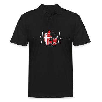Danemark Herzschlag Flagge Vintage Danemark - Polo Homme - noir - Devant - Kai (181cm)