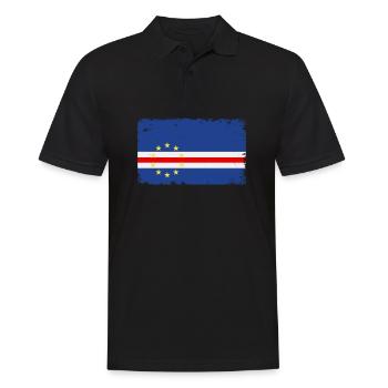 Kap Verde Herzschlag Flagge Vintage Kap Verde - Männer Poloshirt - Schwarz - Vorne - Kai (181cm)