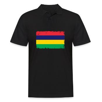 Mauritius Heartbeat Flag Vintage Mauritius - Men's Polo Shirt - black - Front - Kai (181cm)