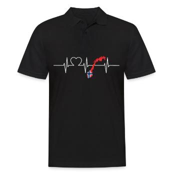 Norwegen Herzschlag Flagge Vintage Norwegen - Männer Poloshirt - Schwarz - Vorne - Kai (181cm)